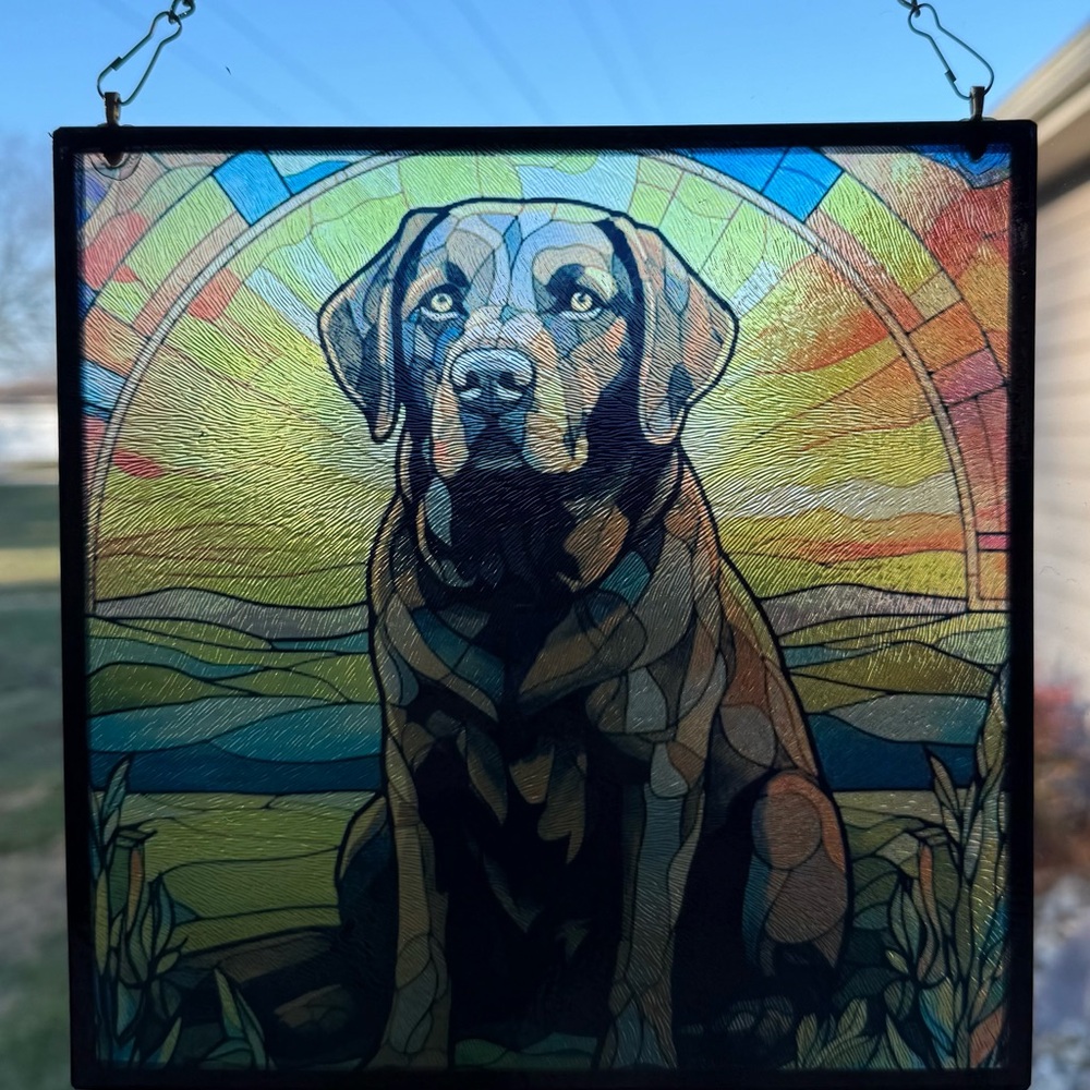 Chocolate Lab Glass Sun Catcher